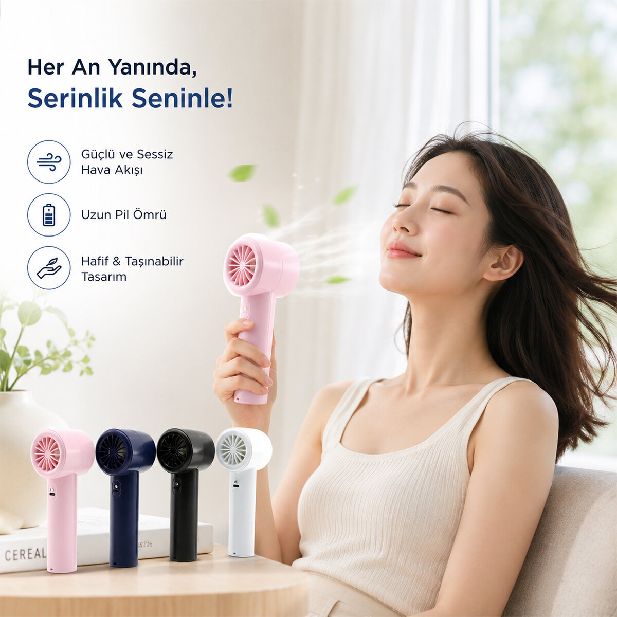 MİNİ EL FANI RENKİ AYARLANABİLİR HIZ AYARI DİJİTAL GÖSTERGE FAN - VANTİLATÖR 5W WX-638 HERHANGİ BİR RENK GÖNDERİLİR