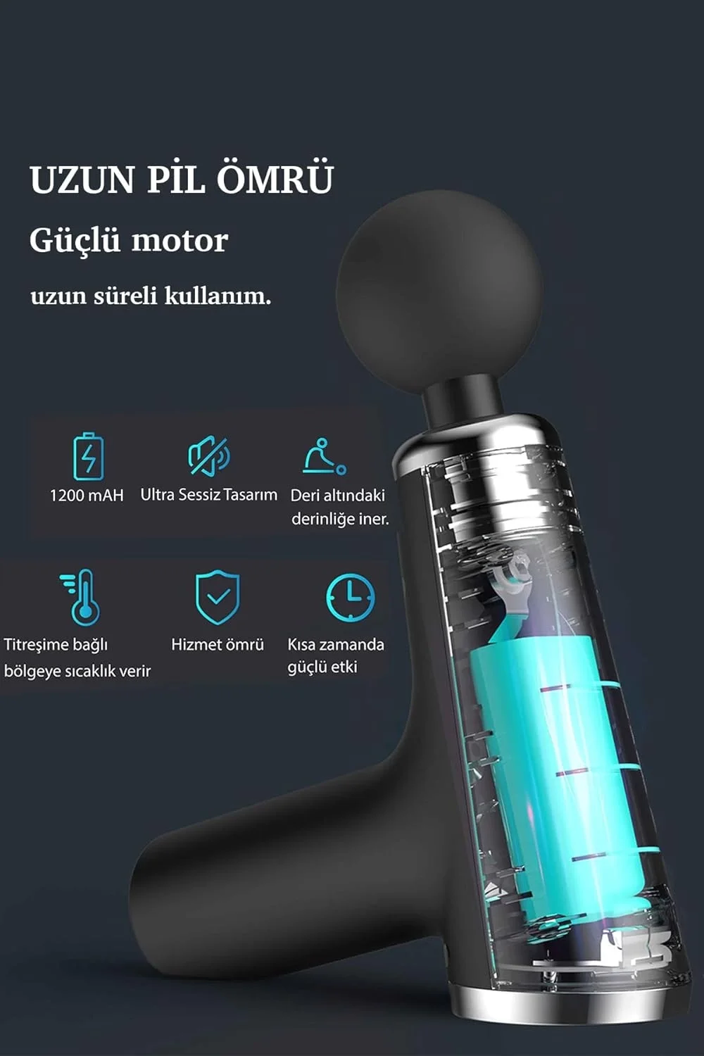 Mini Profesyonel Şarjlı Masaj Aleti 4 Başlıklı KH-800