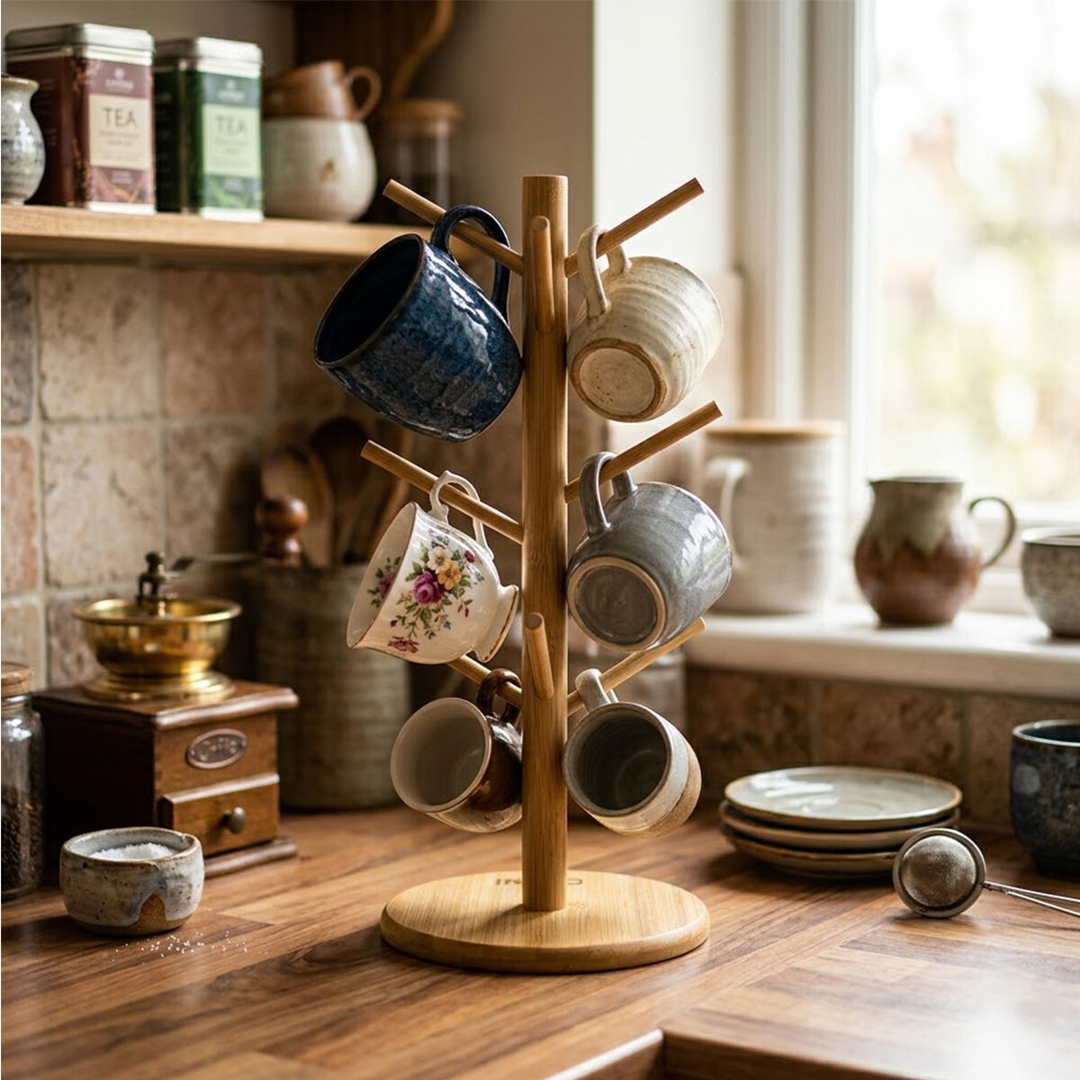 MİX ALTLIK =YUVARLAK - KARE BARDAK - FİNCAN ASACAK BAMBU - AHŞAP 35CM
