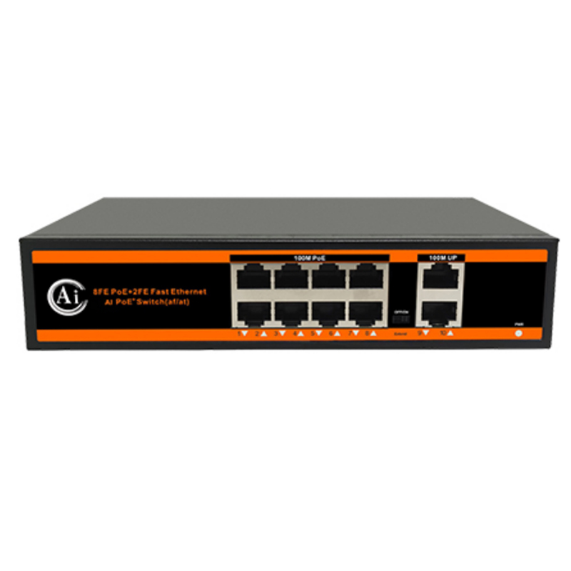 ND1P802ALF-8*10/100M BIT PORTS 2*10/100M UPLINK PORT WATCHDOG POE SWITCH