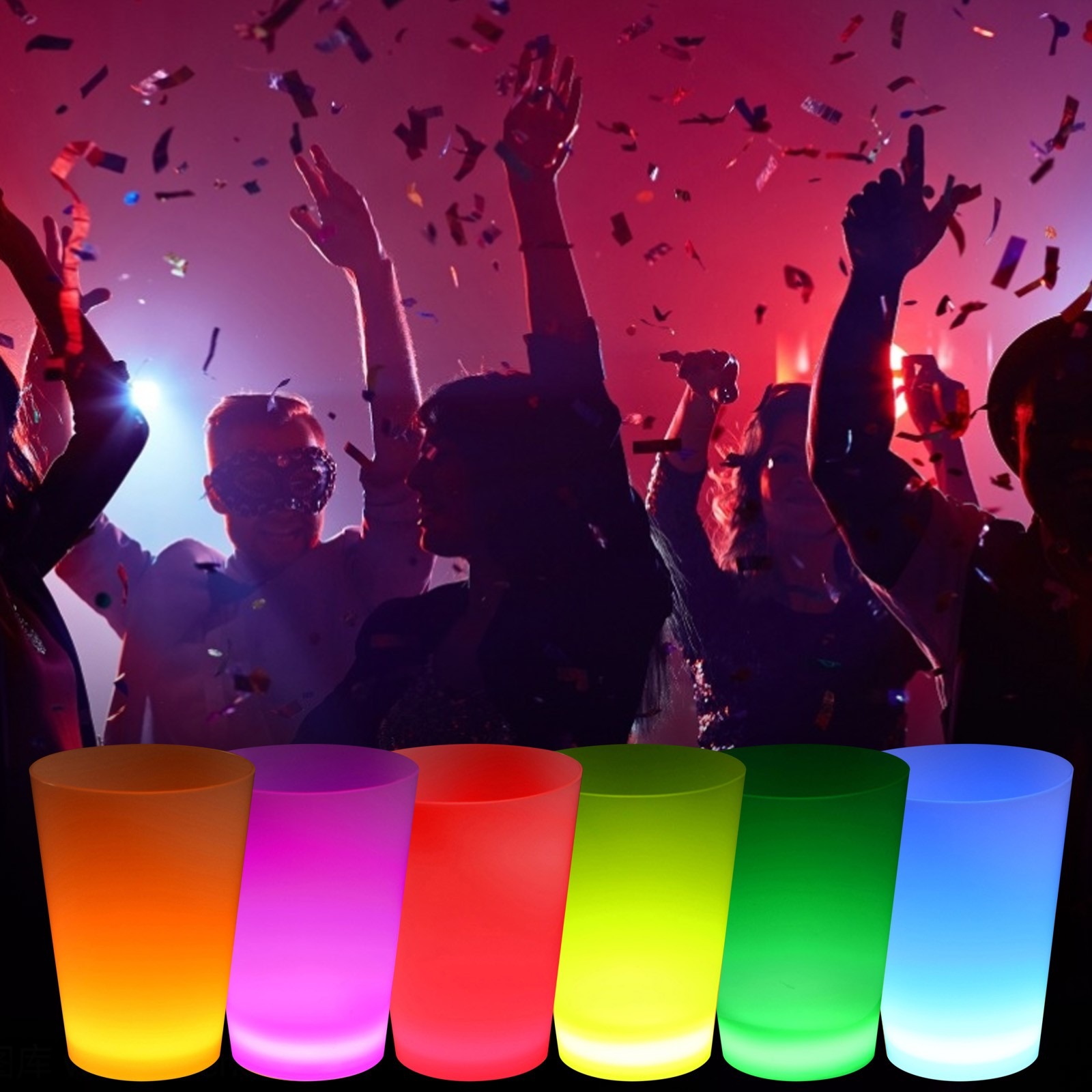 Neon Parti Glow Bardak 1.5 oz Karışık Renk 1 Adet Tekli