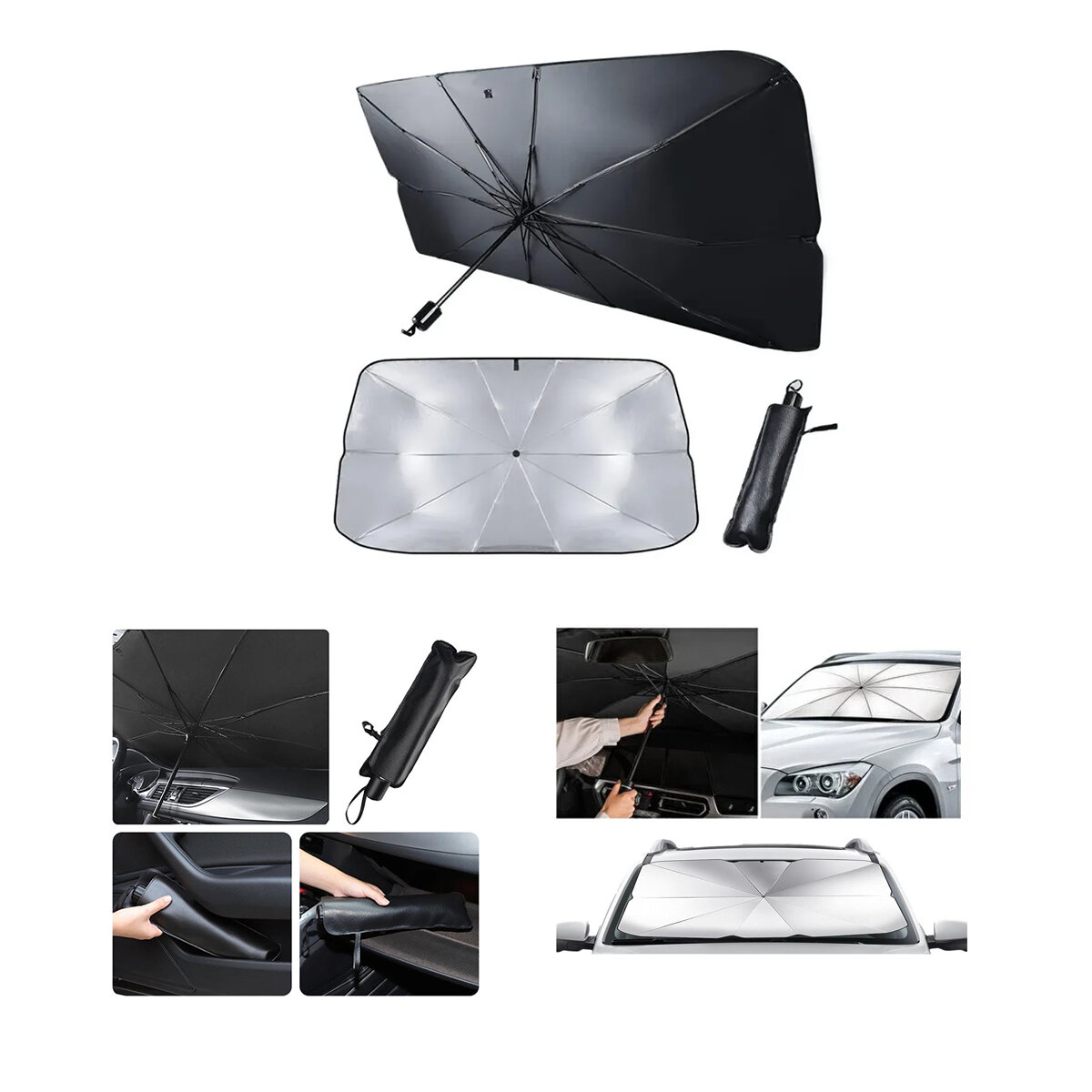 OTO - ARAÇ CAM GÜNEŞLİK ŞEMSİYESİ 10 TELLİ 78X39X130CM