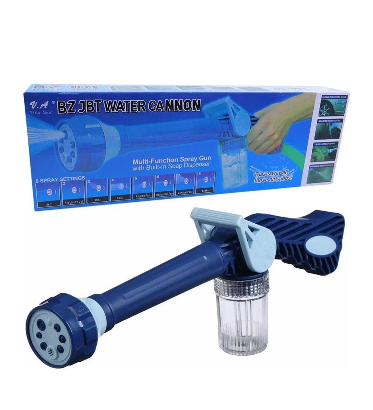 Otomobil Yıkama Sulama Fonksiyonlu Su Püskürtme Tabancası Deterjanlı Akıllı Tayzikli Basınçlı Bahçe