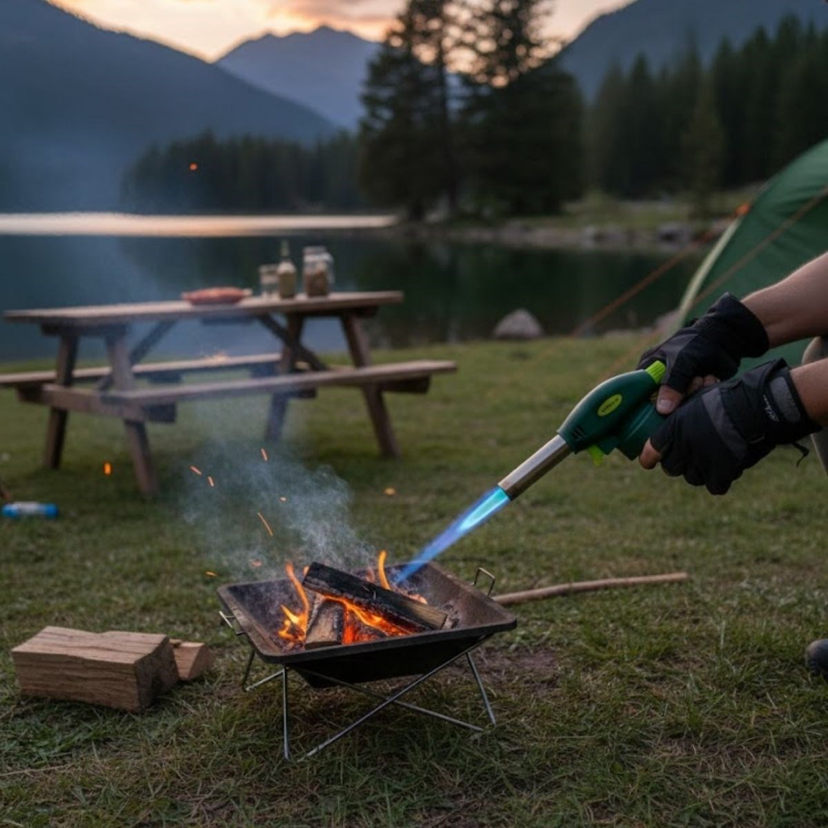 Outdoor Kamp, Piknik ve Tamir İşleri İçin Kamp Gazı Seti – Taşınabilir Pürmüz Alev Tabancası ve Yüksek Performanslı Gaz Kartuşu