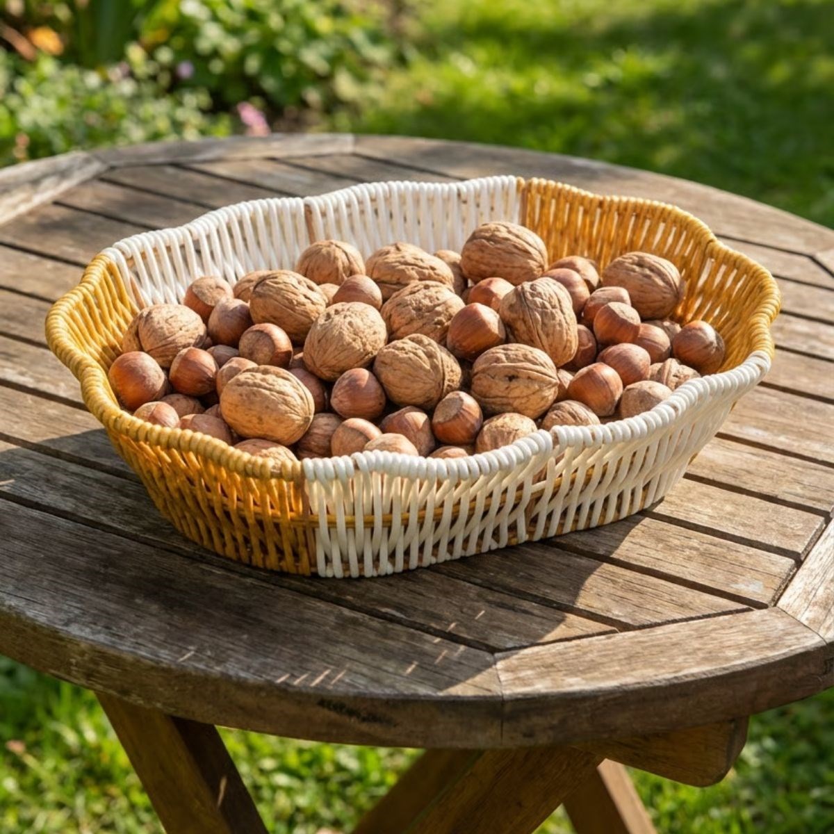 Oval Çift Renkli Plastik Rattan Ekmek ve Meyve Sepeti - Çok Amaçlı Banyo ve Mutfak Düzenleyici - Yıkanabilir Dekoratif Tezgâh Üstü Organiz