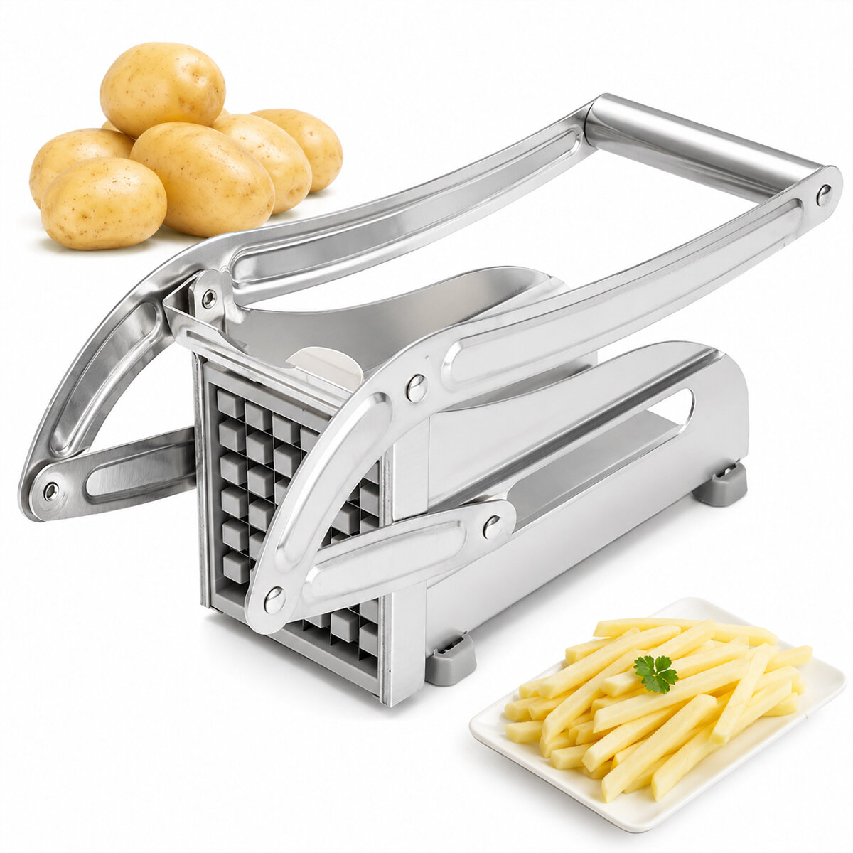 PATATO-CHIPPER MANUEL PATATES - SEBZE DİLİMLEME MAKİNESİ KOMPLE METAL ÜSTTEN KOLLU