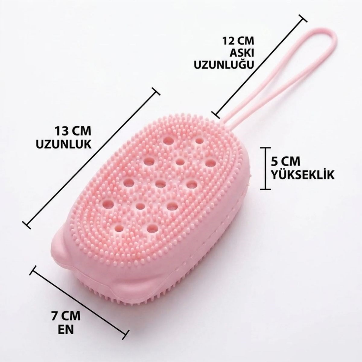 Peeling Etkili Süngerli Silikon Banyo Lifi – Asma Kancalı Duş Kesesi
