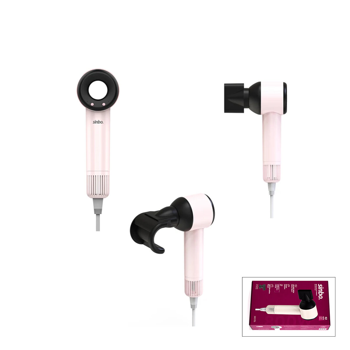 PEMBE SAÇ KURUTMA MAKİNESİ 110.000 RPM SESSİZ ÇALIŞMA - 3 HIZ - SICAKLIK AYAR SHD-1755