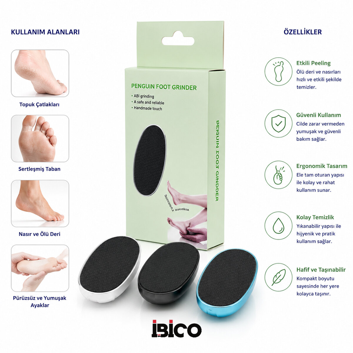 PENGUIN FOOT GRINDER AYAK - TOPUK TÖRPÜ RENKLİ HERHANGİ BİR RENKTEN 1 ADET GÖNDERİLİR