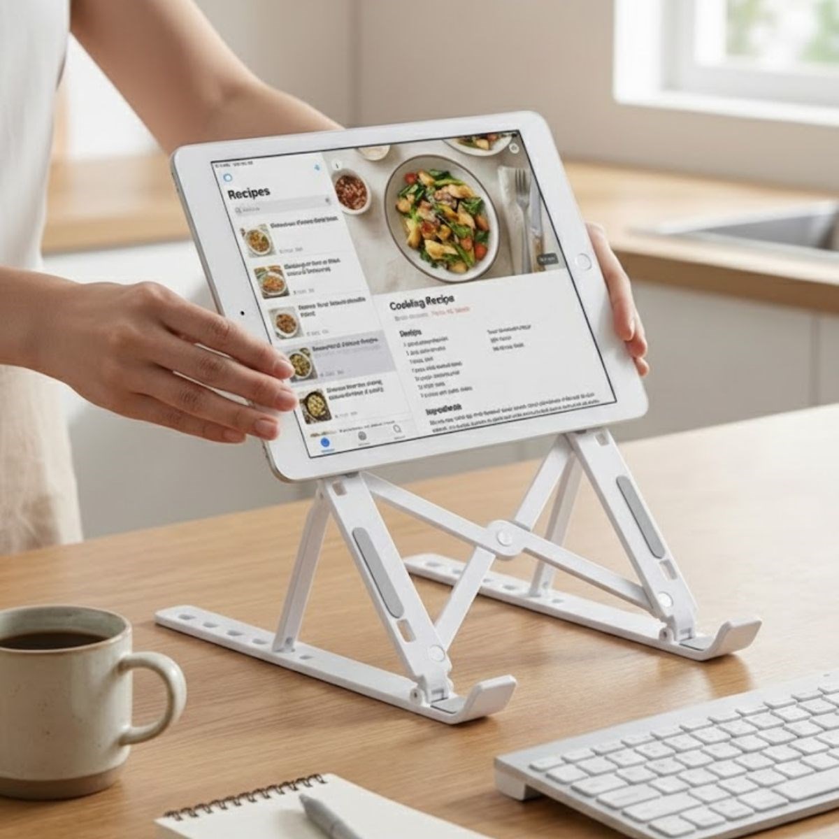 Plastik Katlanır Tablet Standı – Ayarlanabilir Açılı, Taşınabilir Masaüstü Telefon ve Tablet Tutucu Stand