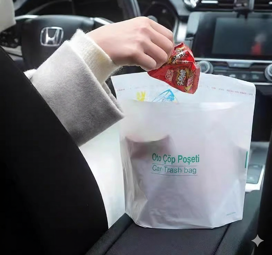 Pratik Su Geçirmez Oto Araba Çöp Poşeti Yapışkanlı 20 Adet