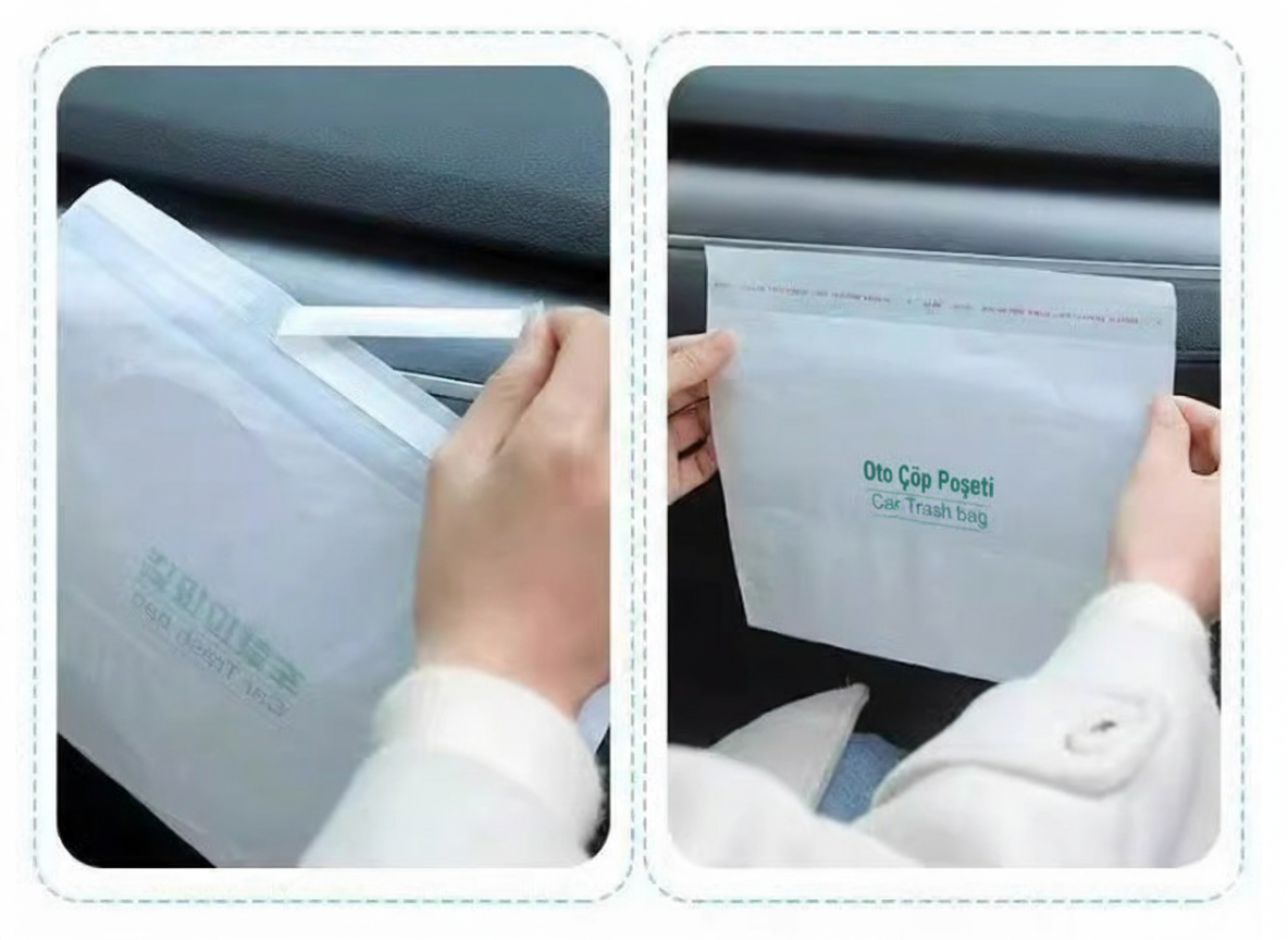 Pratik Su Geçirmez Oto Araba Çöp Poşeti Yapışkanlı 20 Adet