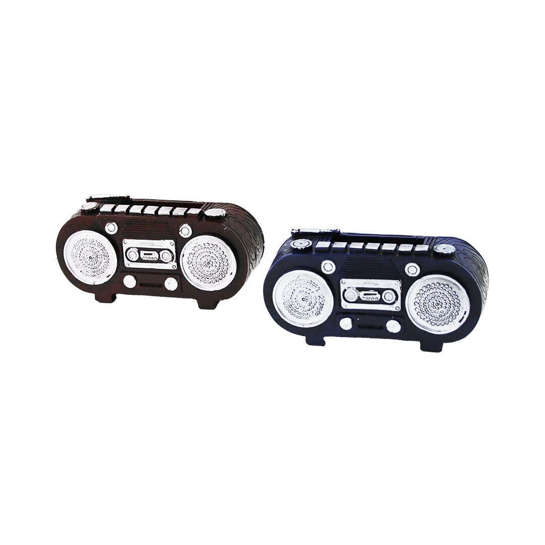 RADYO VİNTAGE DEKORATİF BİBLO - RENKLİ 5.5X11CM REÇİNE