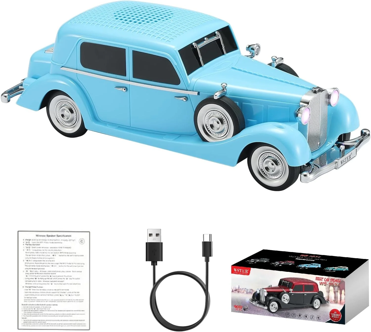 Retro Klasik Araba Bluetooth Hoparlör Kablosuz HD Ses FM Radyo YG-239