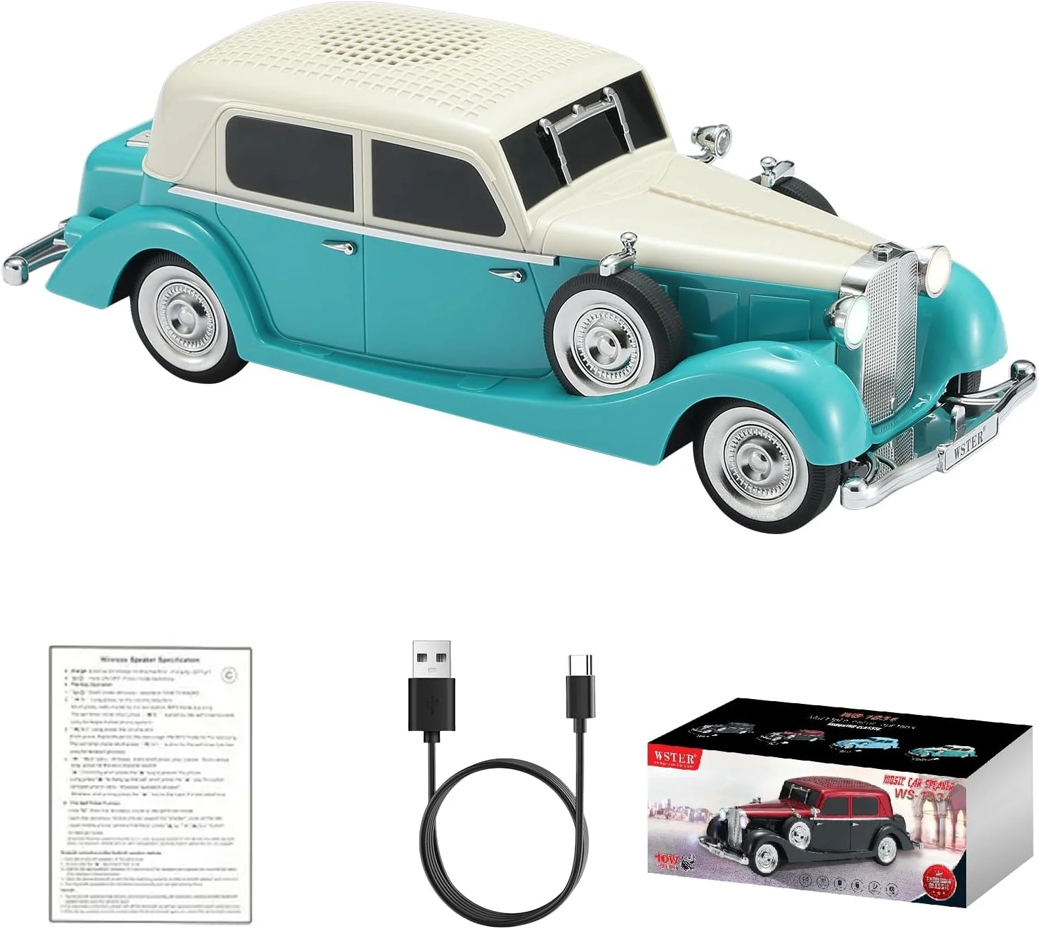Retro Klasik Araba Bluetooth Hoparlör Kablosuz HD Ses FM Radyo YG-239