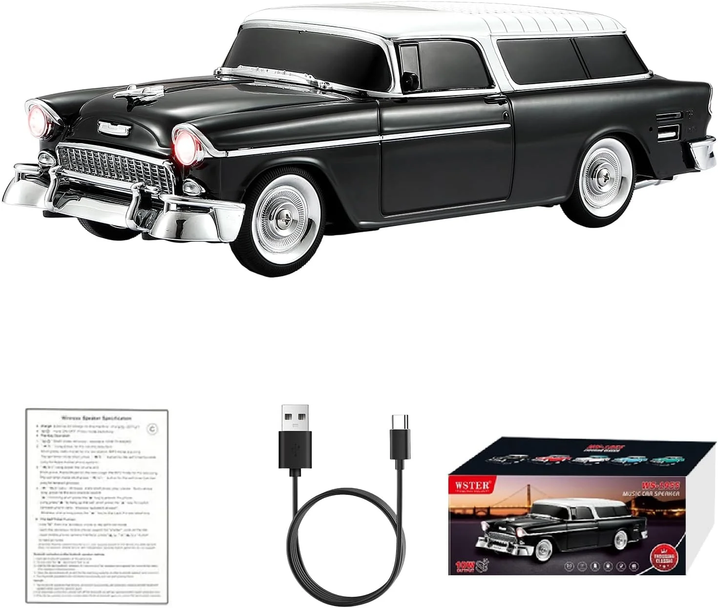 Retro Klasik Araba Bluetooth Hoparlör Kablosuz HD Ses FM Radyo YG-1955
