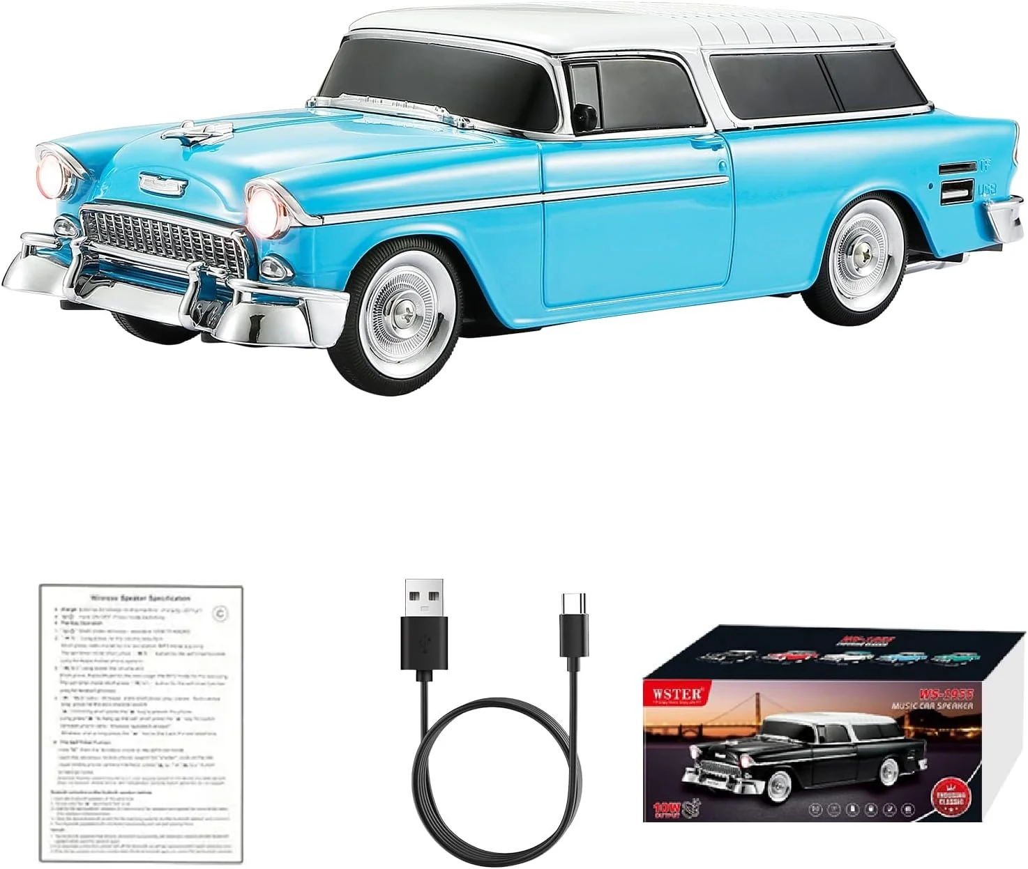 Retro Klasik Araba Bluetooth Hoparlör Kablosuz HD Ses FM Radyo YG-1955