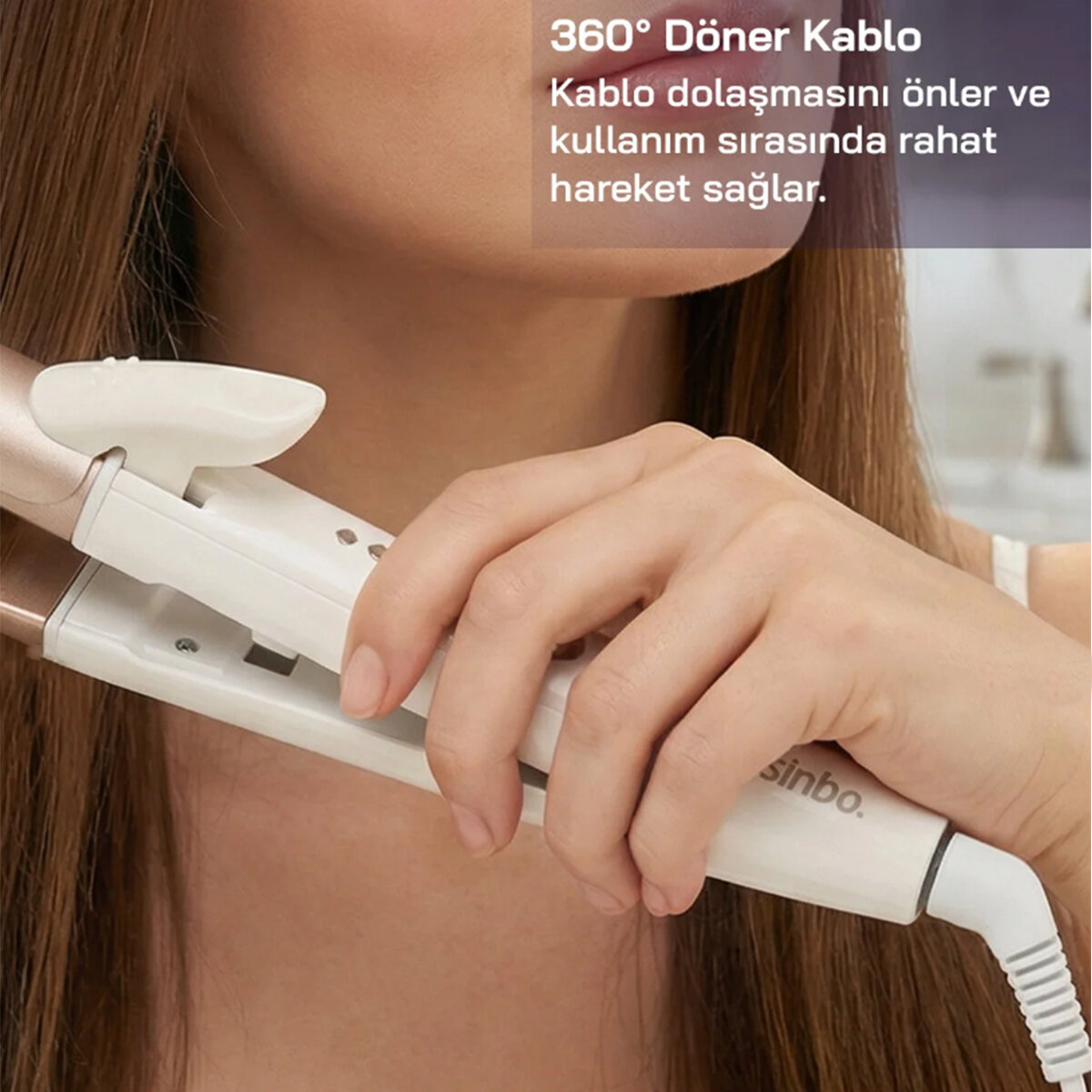 SAÇ DÜZLEŞTİRİCİ SERAMİK KAPLAMA 180° SICAKLIK - 2 KADEMELİ 360°KABLO=1.8MT SHD-1730