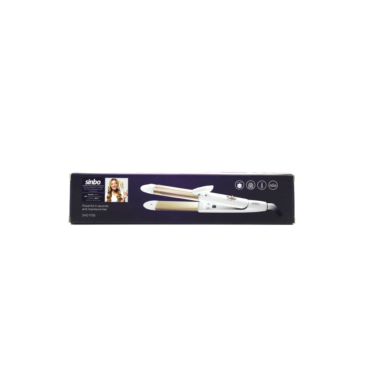 SAÇ DÜZLEŞTİRİCİ SERAMİK KAPLAMA 180° SICAKLIK - 2 KADEMELİ 360°KABLO=1.8MT SHD-1730