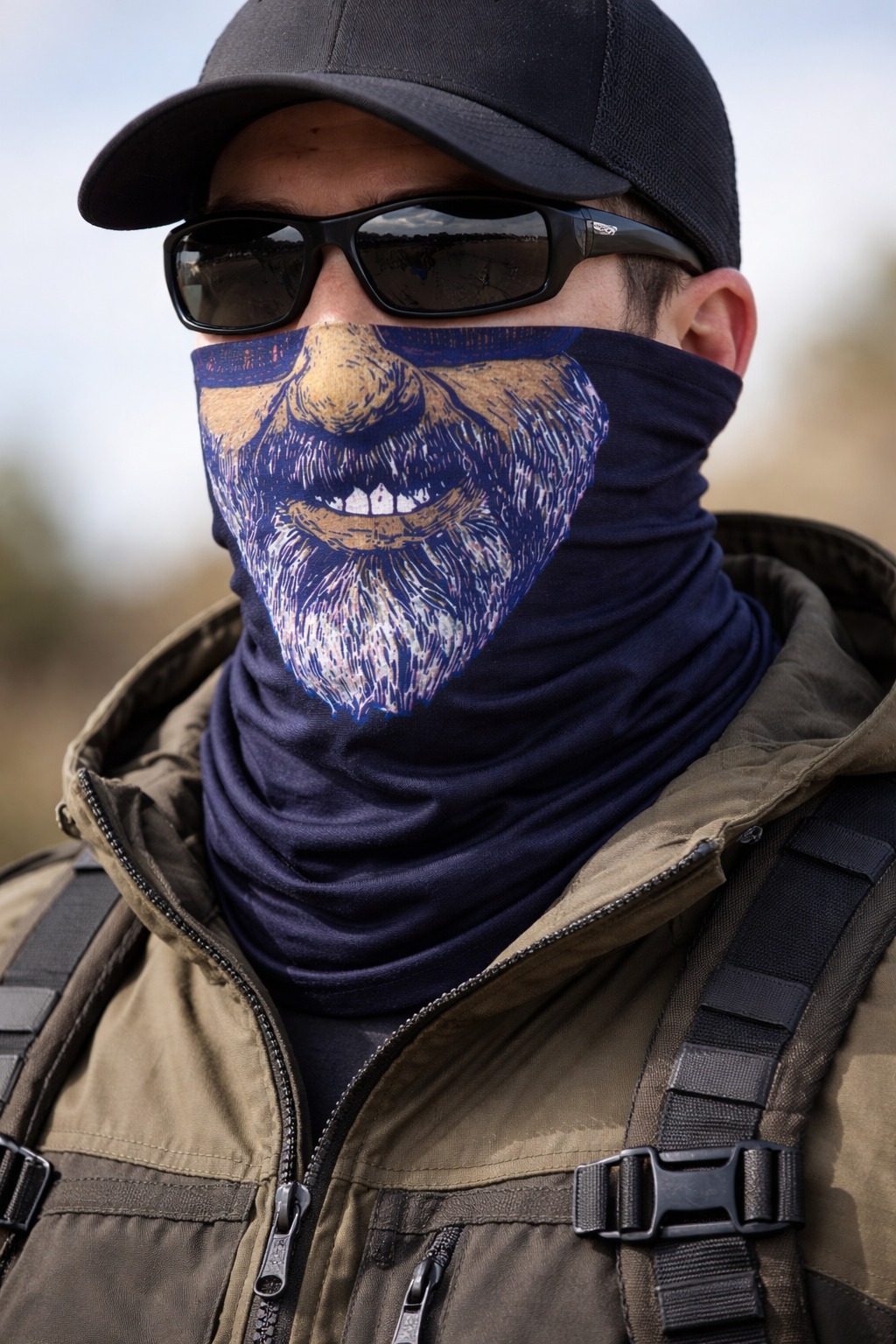Sakallı Yüz Desenli Baf Buff – Çok Amaçlı Boyunluk &amp;amp; Maske 1 No