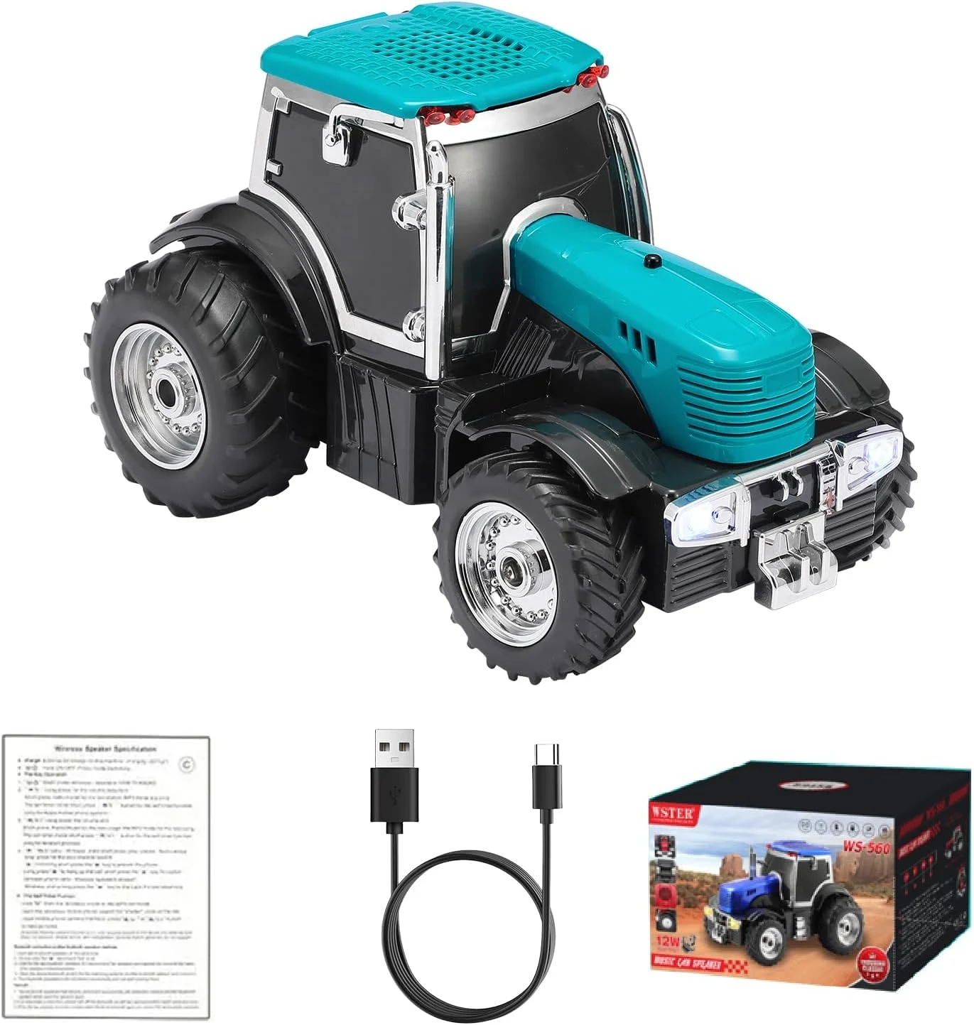 Şarjlı Nostaljik Traktör Tasarımlı Usb/aux Çıkışlı Fm Radyolu Bluetooth Hoparlör Speaker