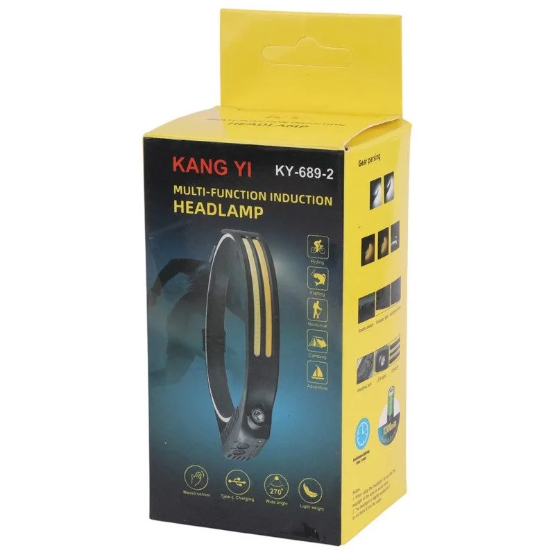 Sensörlü Far COB Led Far Şarj Edilebilir Kafa Feneri 18650 Dahili Pil Açık Hava Balıkçılık Kamp Baş Feneri Fener