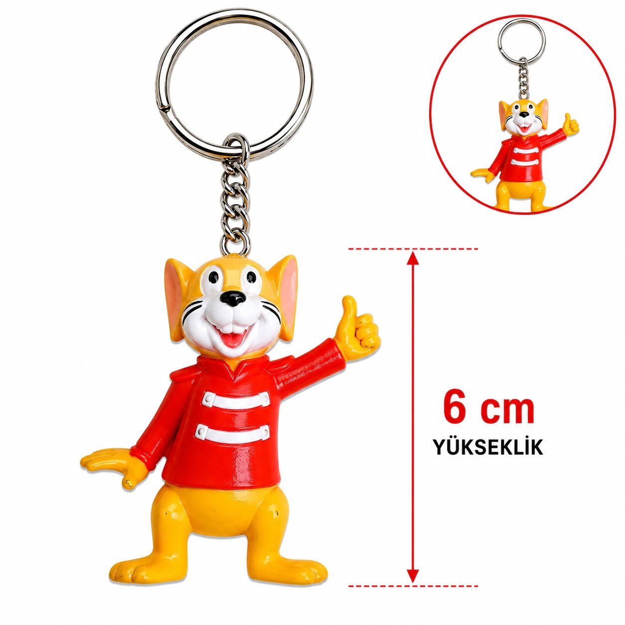 Sevimli Fare Figürlü Anahtarlık 6 Cm