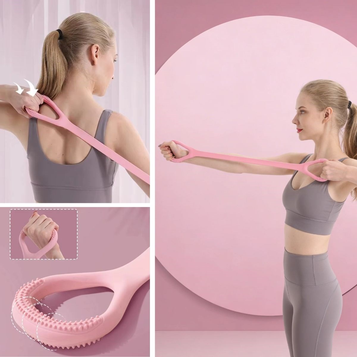 Silikon Pilates &amp; Egzersiz Direnç Bandı – Yoga, Aerobik, Squat ve Spor İçin Çok Amaçlı Fitness Lastiği