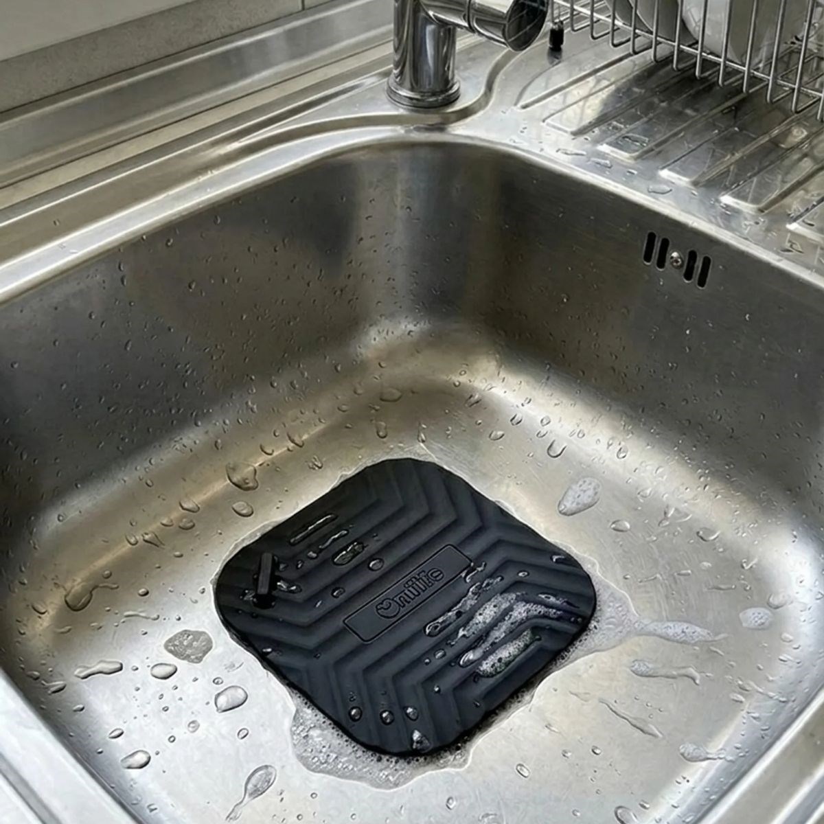 Siyah Kare Evye Gider Koku Önleyici Silikon Mat – Lavabo Süzgeç ve Haşere Engelleyici