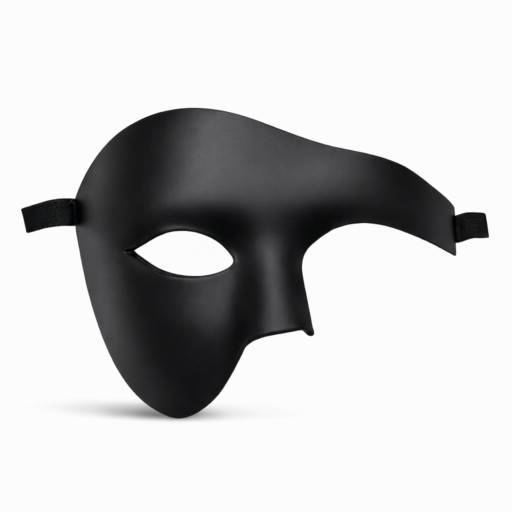 Siyah Yarım Erkek Maske – Phantom Parti &amp;amp; Balo Maskesi