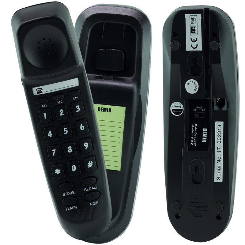 SNT DEMİR KABLOLU DUVAR TİPİ SİYAH TELEFON