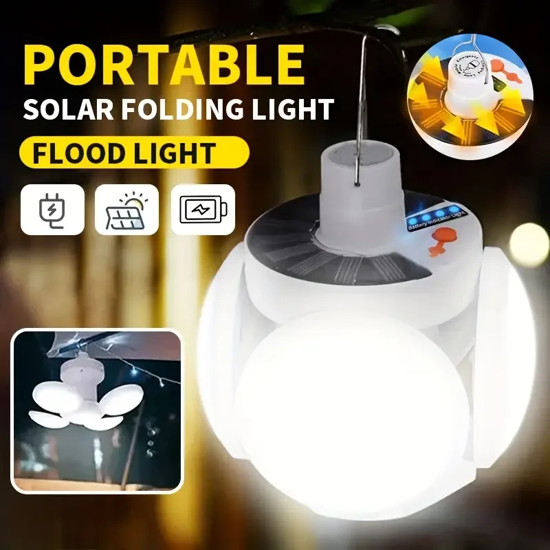 Solar Güneş Enerji Ve Usb Sarjlı 5 Kanatlı Led Lamba