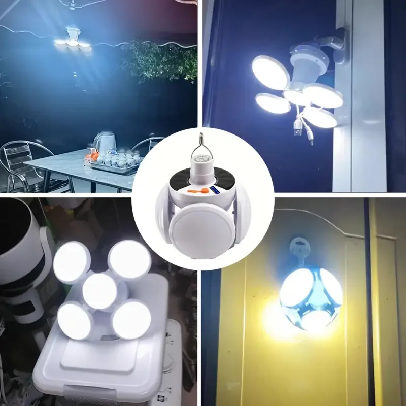 Solar Güneş Enerji Ve Usb Sarjlı 5 Kanatlı Led Lamba