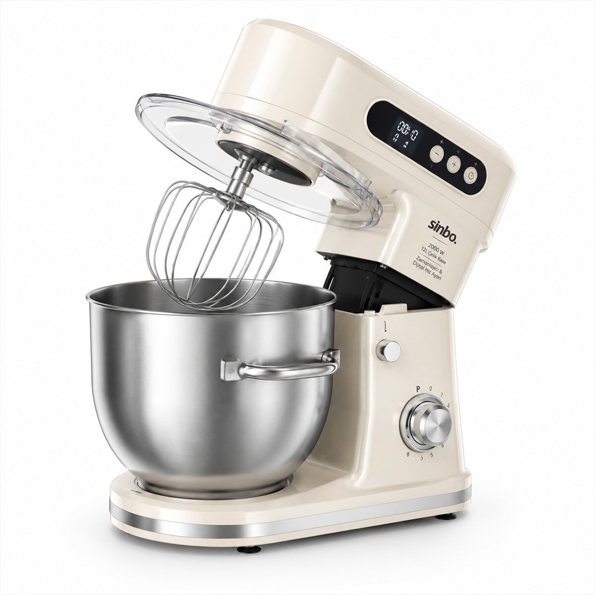 STANDLI MİKSER - BLENDER SETİ HAMUR YOĞURUCU - ÇIRPICI - KARIŞTIRICI 8KADEM. HIZ AYAR 12LT HAZNE 2000W SMX-2779