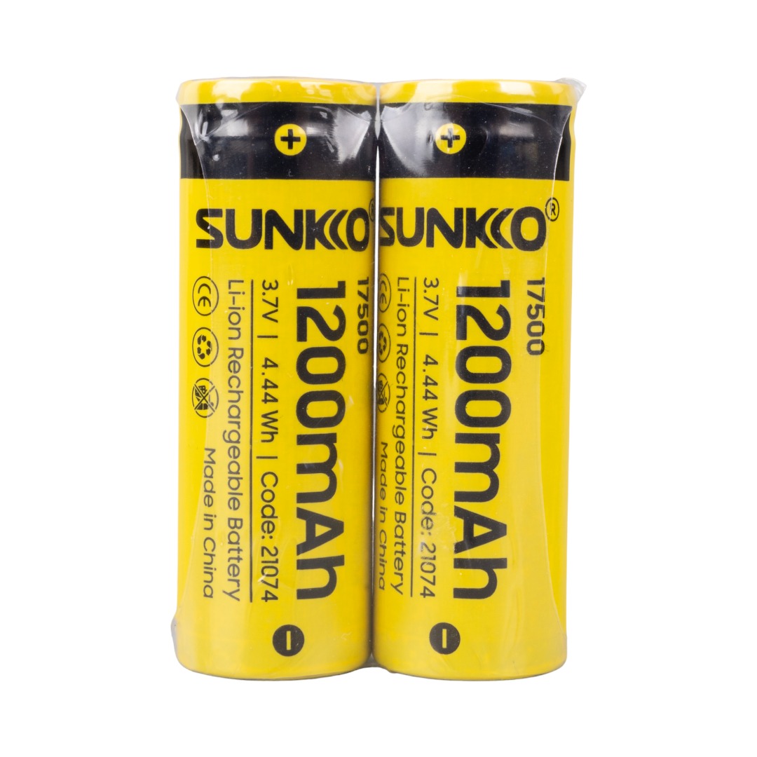 SUNKKO 3.7 VOLT 1200 MAH 17500 ŞARJ EDİLEBİLİR PİL  (TEKLİ)
