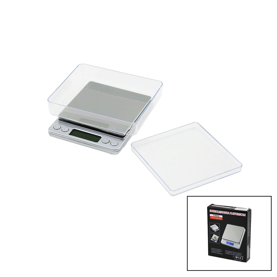 SUPERIOR MINI I-2000 3000GR/0.1GR MİNİ=10.5X13CM HASSAS TARTI - TERAZİ ŞEFFAF PLS.KAPAK  PİLLİ