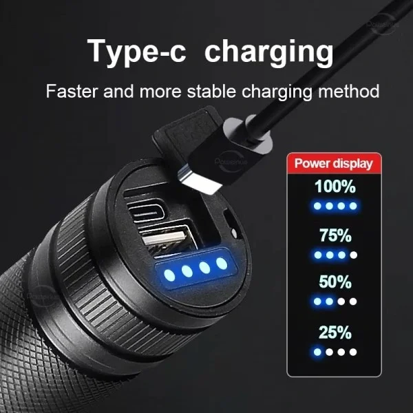 Taktik LED El Feneri 2000m, Güçlü Uzun Menzilli LED El Feneri XA-B702