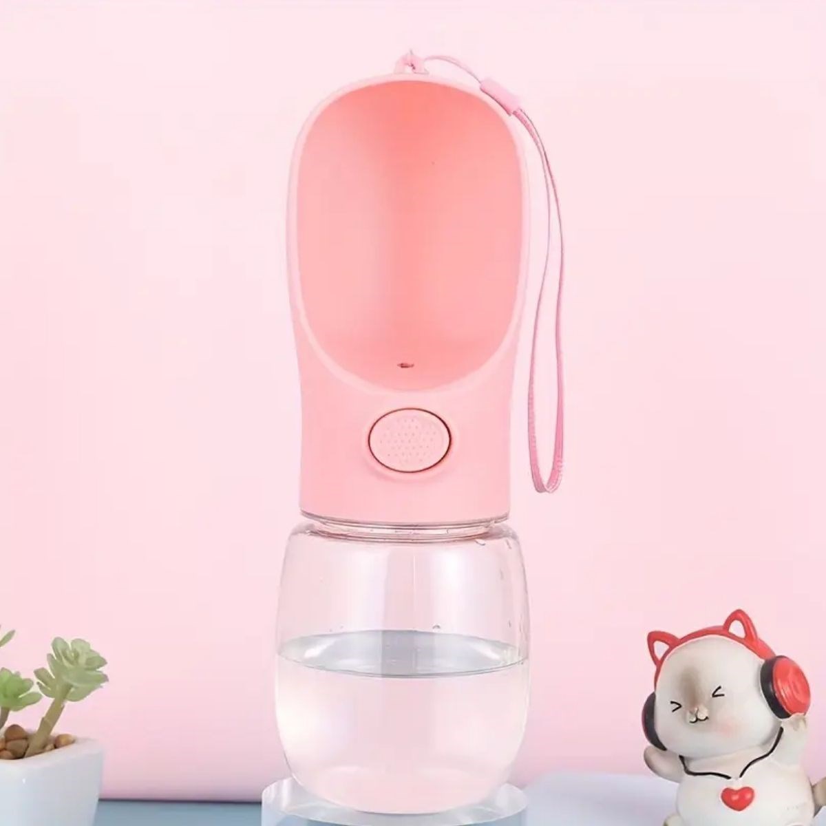Taşınabilir Butonlu 350 ml Evcil Hayvan Suluğu