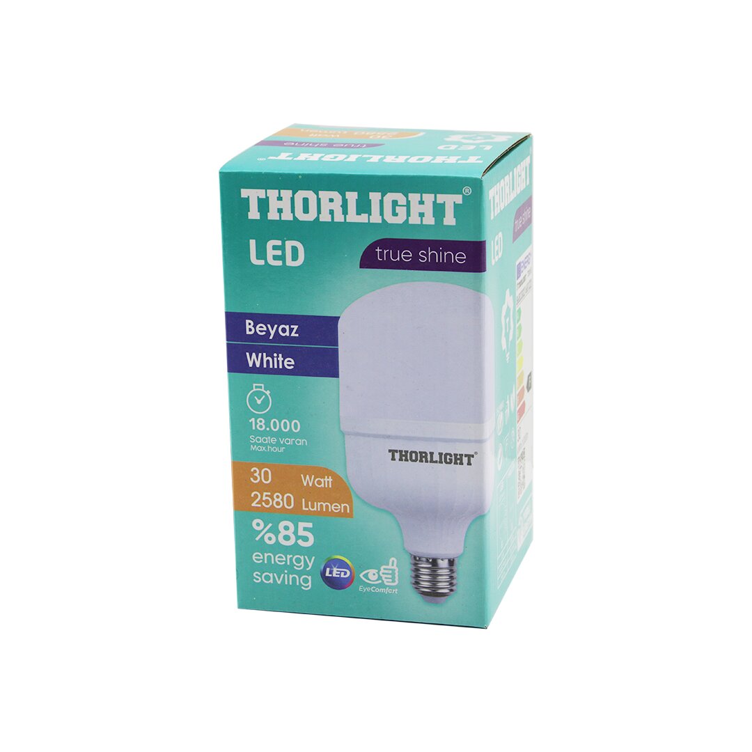 THORLIGHT T-30B  30W  E27 TORCH T-SHAPE  BEYAZ  LED AMPUL  2580 LUMEN - 6400K - 18000 SAAT - 2835 SMD LED