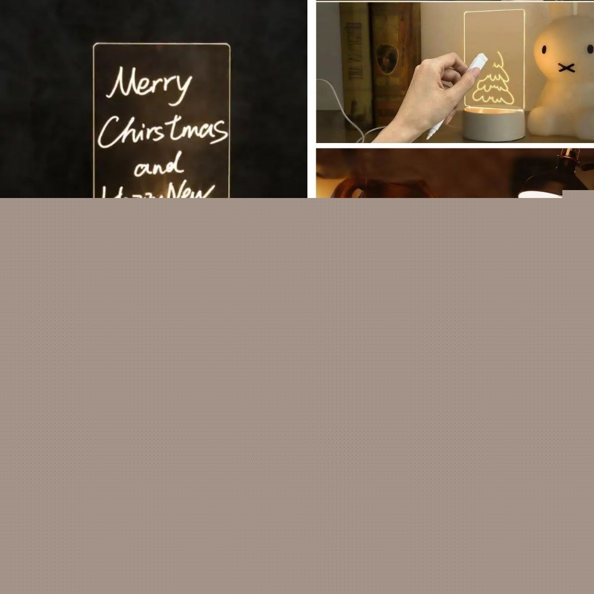 USB Kablolu Işıklı Kendiliğinden Beyaz Kalemli-Silgili Kreatif 3D Görselleştirme LED Lambası