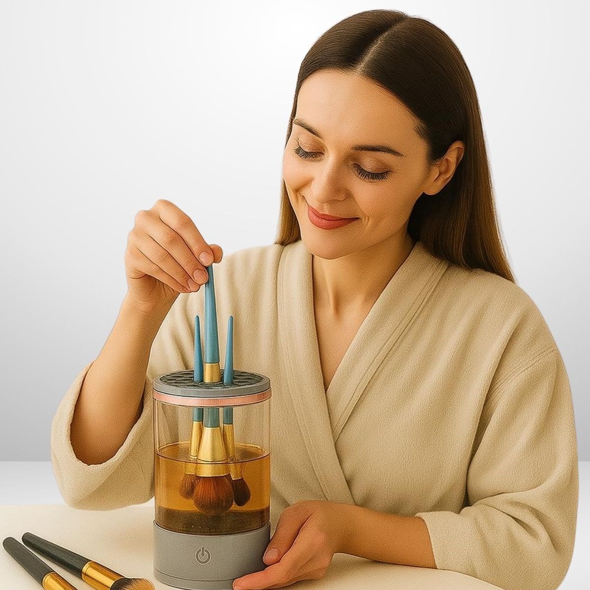 USB Şarjlı Makyaj Fırçası Temizleyici Aparat Hızlı Kurutmalı, Çok Yönlü Fırça Temizleyici