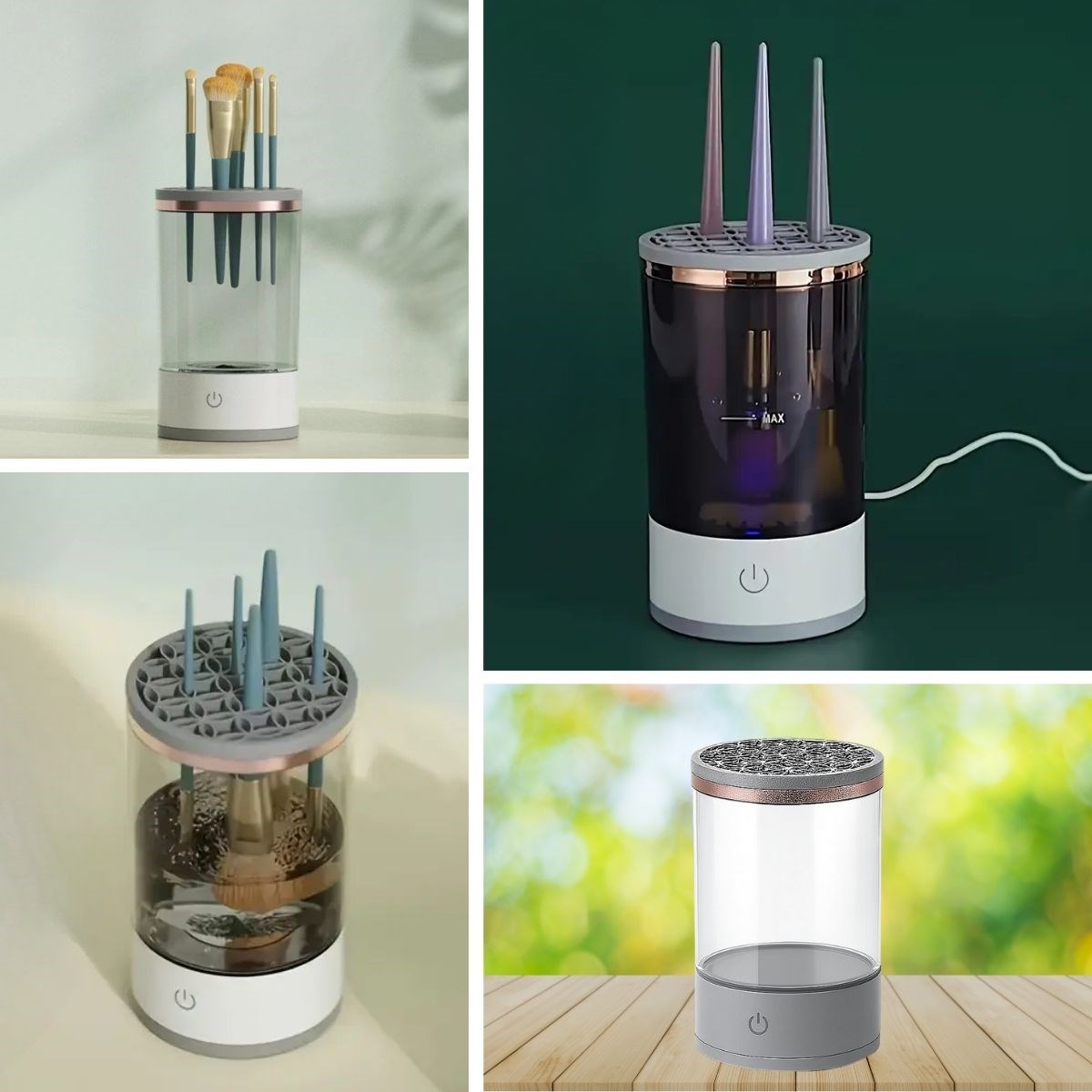 USB Şarjlı Makyaj Fırçası Temizleyici Aparat Hızlı Kurutmalı, Çok Yönlü Fırça Temizleyici