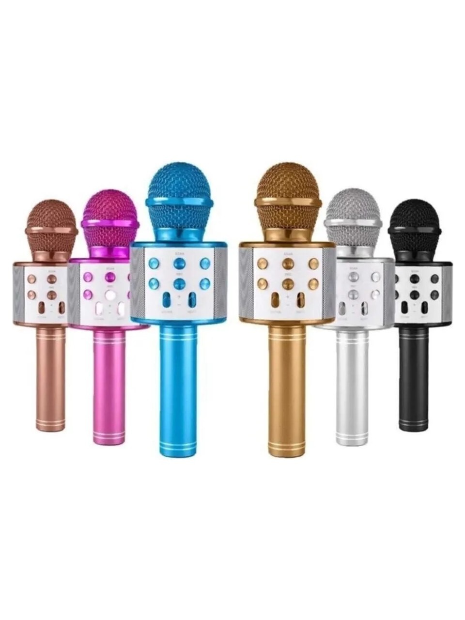 WİRELESS MİKROFON KARAOKE - HOPARLÖR USB ŞARJLI USB - TF - AUX RENKLİ KROM KAPLAMA PİL:800mAh - DC 5V BLS-25