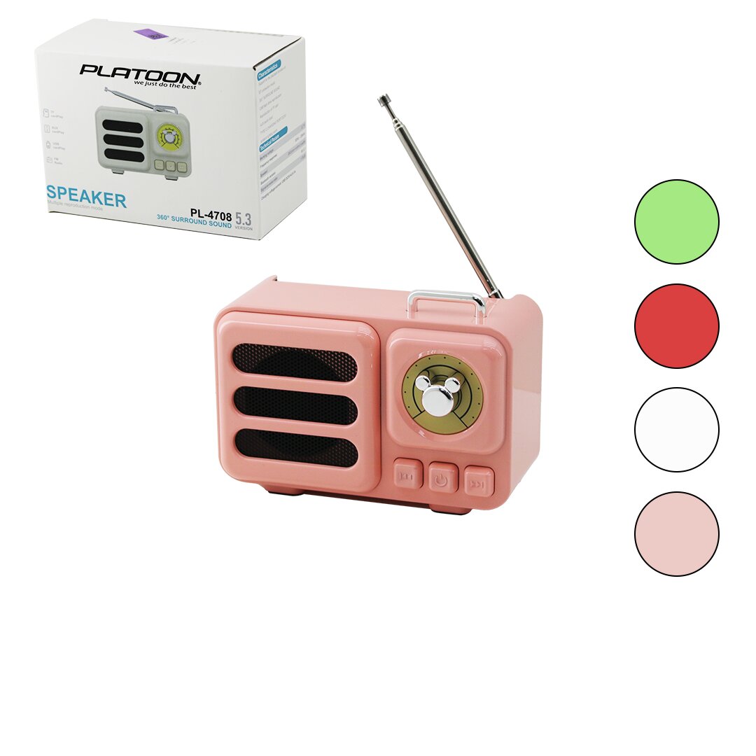 WİRELESS HOPARLÖR - SPEAKER - RADYO IŞIKLI USB ŞARJLI RENKLİ KASA - BRONZ ÇERÇEVE USB - DC 5V - TF