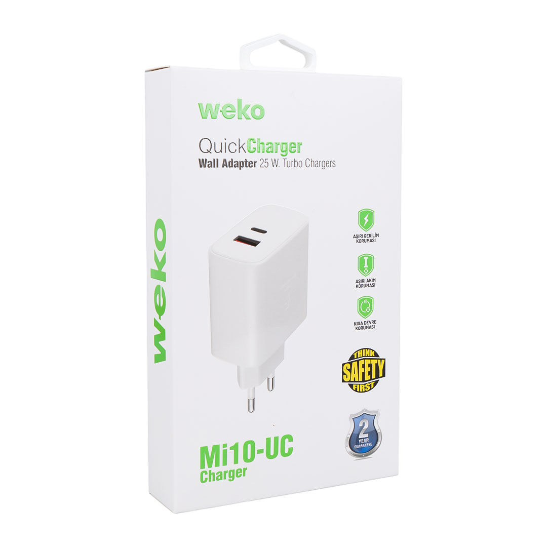WK-21446 S11-UC 25 WATT 3.0 AMPER TYPE-C + USB ŞARJ BAŞLIK ADAPTÖRÜ
