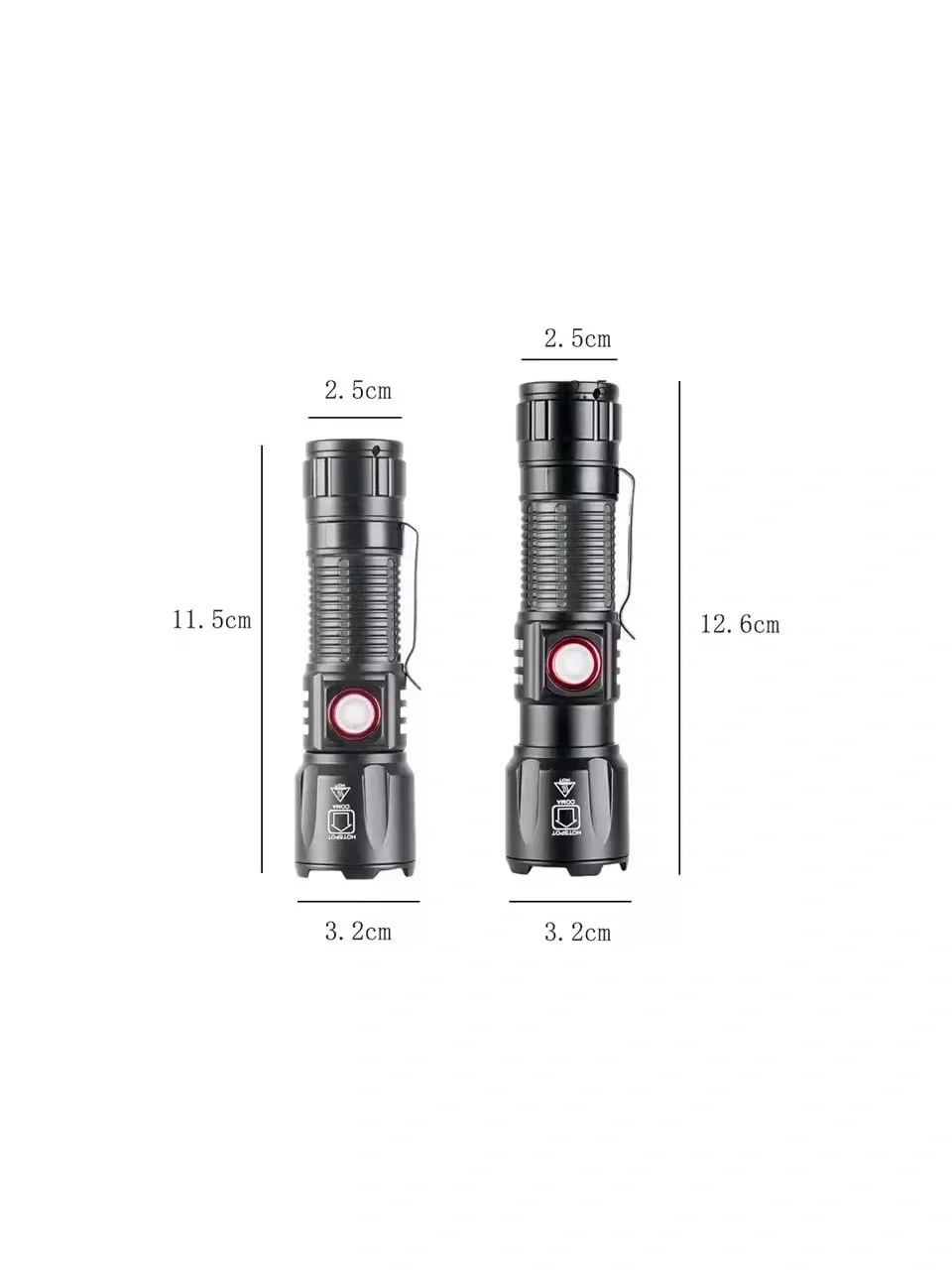 WS-2828 Ultra USB Şarjlı Polis El Feneri, Bekçi, Asker El Feneri Kırmızı Mavi Çakarlı 1000 Lümen