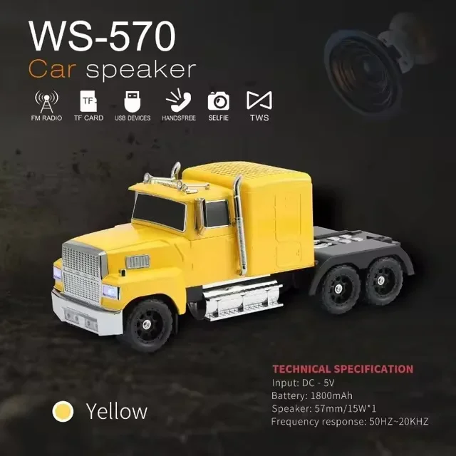 WS-570 Araba Şekli Bluetooth Hoparlör Retro HIFI Stereo Soundbox Masaüstü Bilgisayar Müzik Çalar