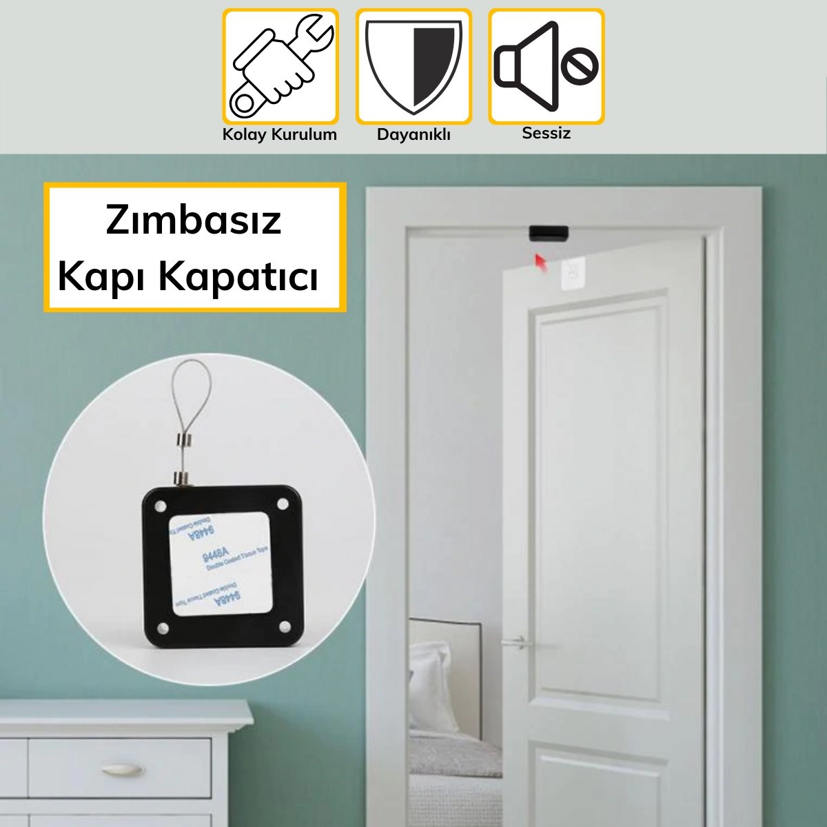 Yangına Dayanıklı Sıva Üstü Tüm Kapılar İçin Uygun Otomatik Kapanan Hızlı Otomatik Kapı Kapatıcı