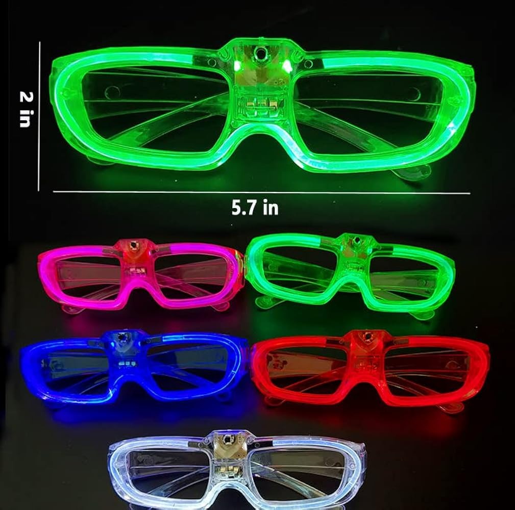 Yeşil LED Işıklı Parti Gözlüğü 3 Modlu – Glow - Gece Eğlence Gözlüğü