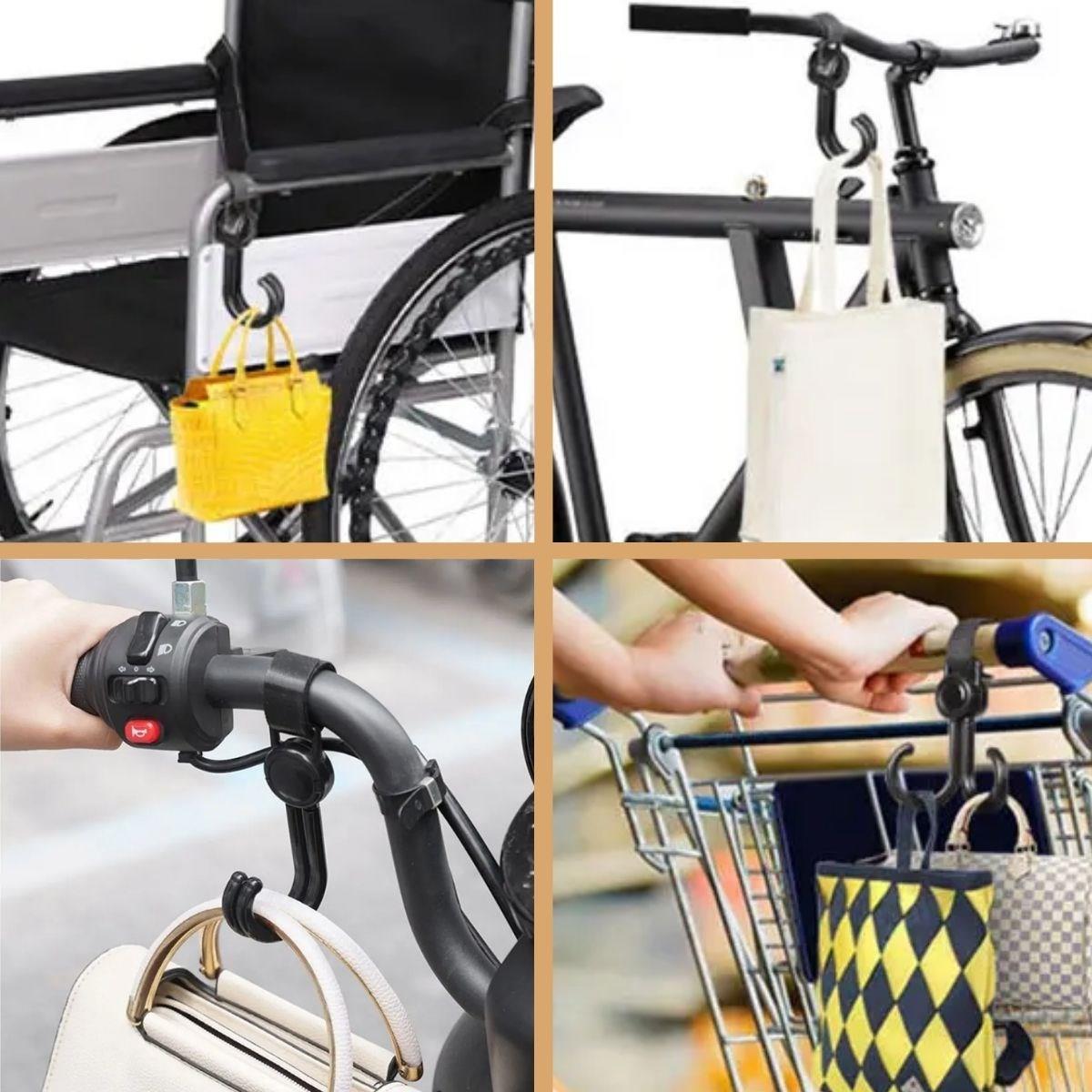 2 Adet Bebek Arabası, Motor, Bisiklet Eşya Taşıma Aparatı Plastik Kanca - 1 Adet 2 li Kanca Gönderilir